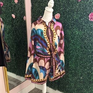 Colorful Patterned Women's Romper